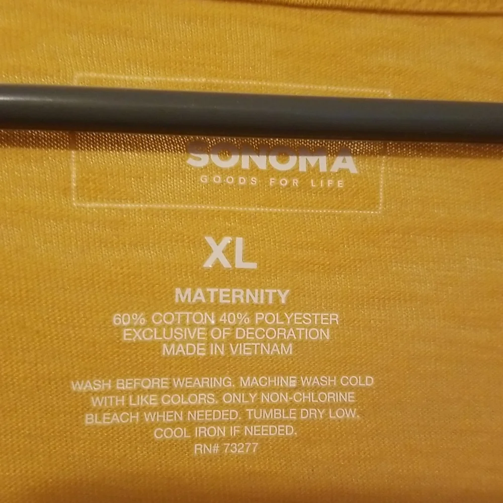 NWT Sonoma Mustard Yellow Babydoll Maternity Top - XL - Picture 4 of 4